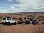 XJ's lined up below the hot tub